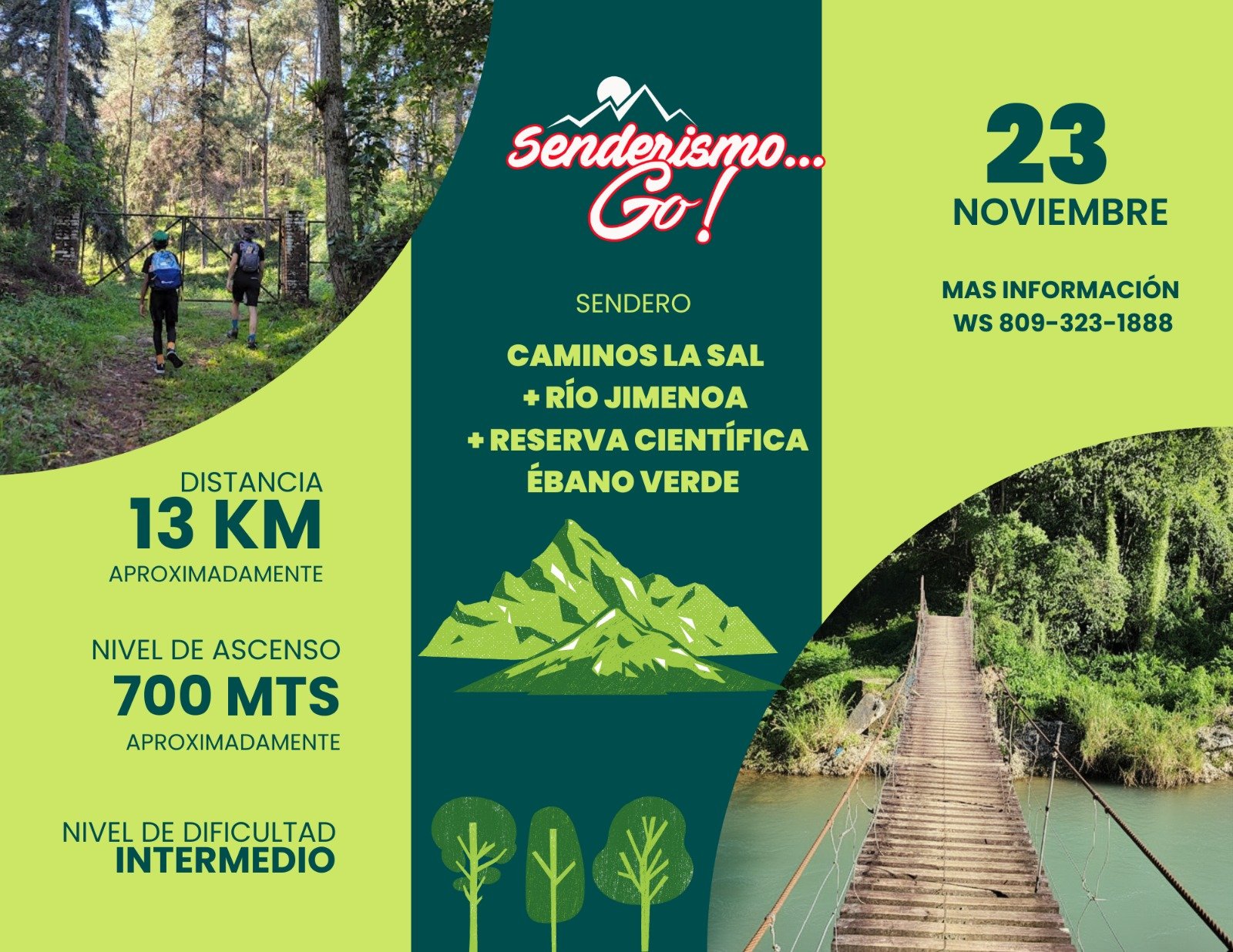 🌳 Sendero Caminos La Sal + Río Jimenoa 💦 + Reserva Científica Ébano Verde